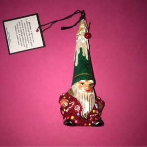 Joy to the World Glitterazzi Gnome Sweet Gnome Santa Ornament- New in Box